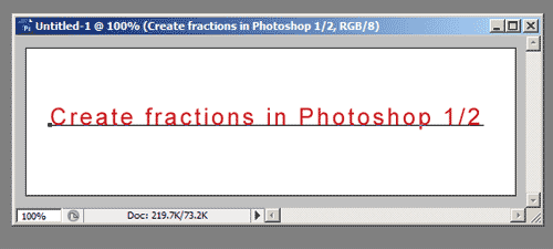 Type fraction text in Photoshop