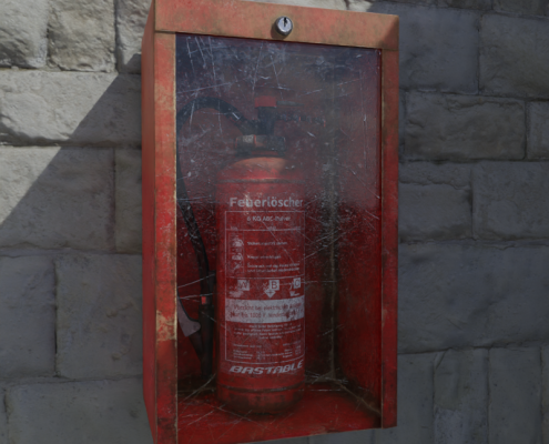 Old fire extinguisher w box