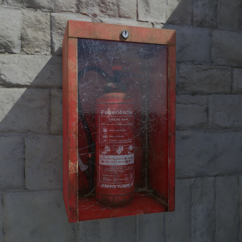 Old fire extinguisher w box
