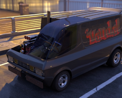 Drone shot - Vandal – Custom-Styled Street Van