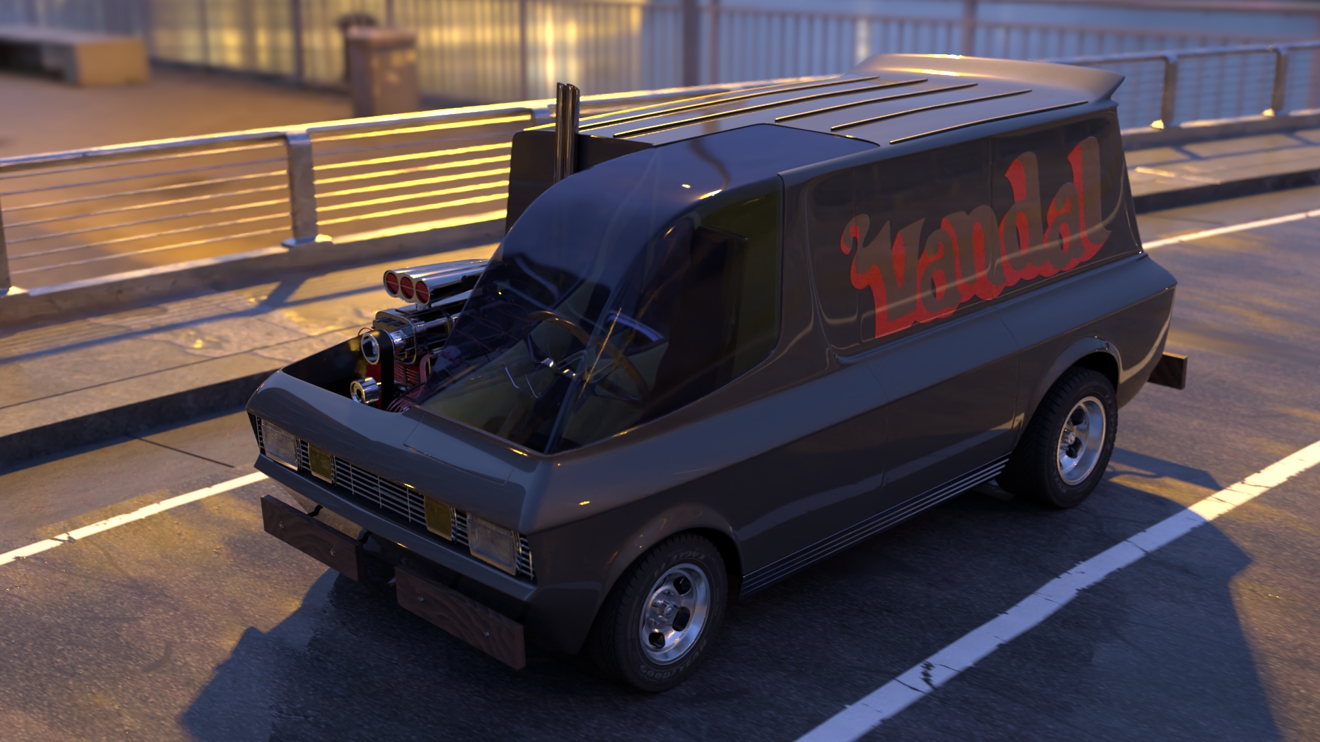 Drone shot - Vandal – Custom-Styled Street Van